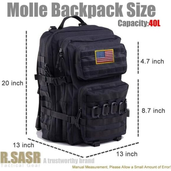 Military Tactical Backpack 45L Molle Hiking Camping Rucksack with Pockets - Picture 3 of 7